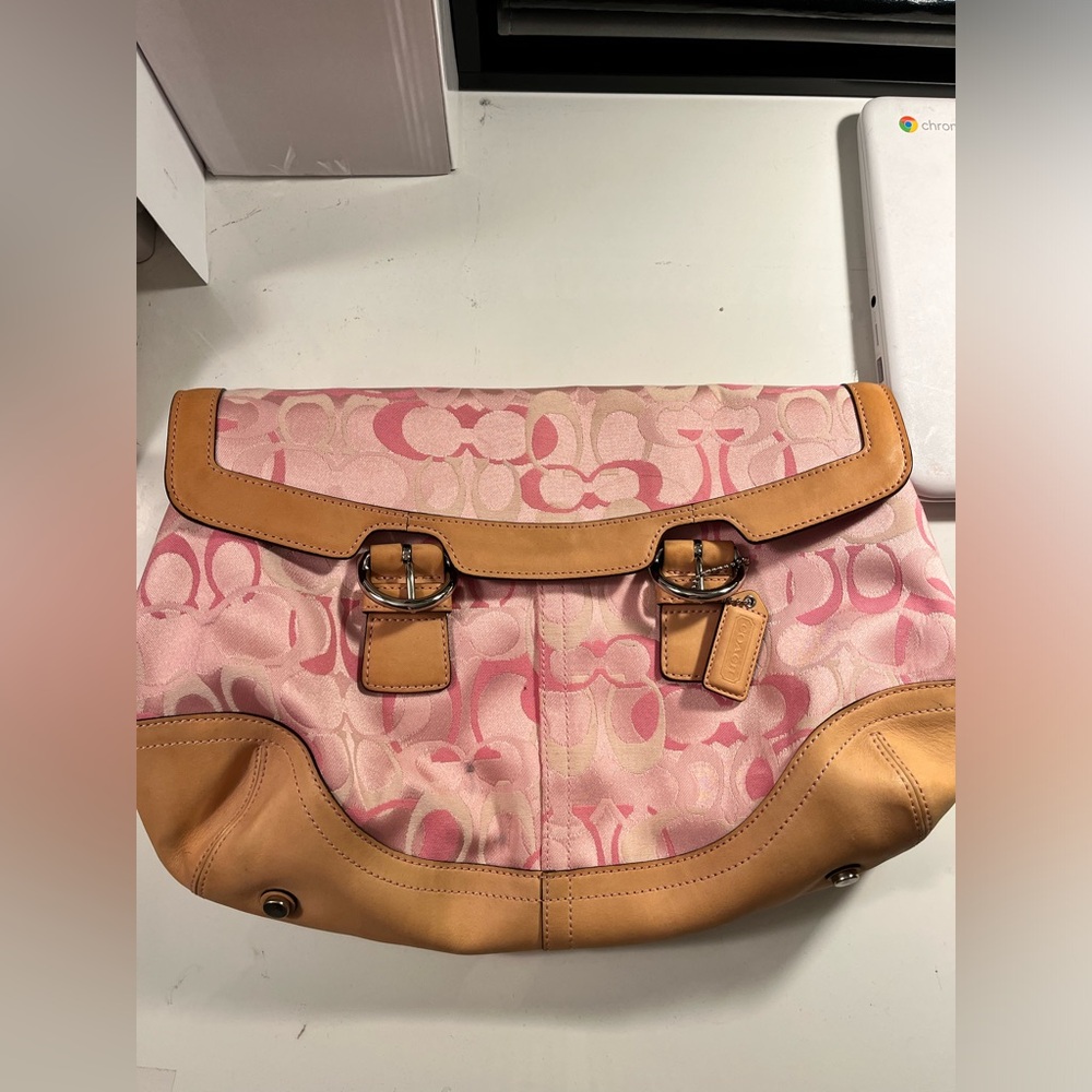 PINK COACH SATCHEL